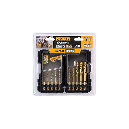 Juego 10 Brocas Impacto Titanium Dt50050-qz