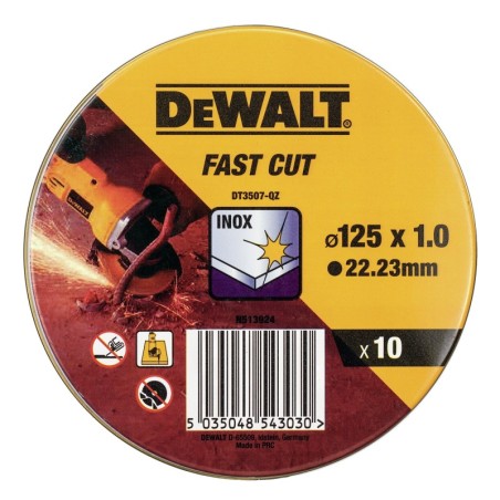 Lata 10 Discos De Corte Inox 125 Dewalt