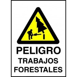 Señal Peligro Trabajos Forestales 35x50cm