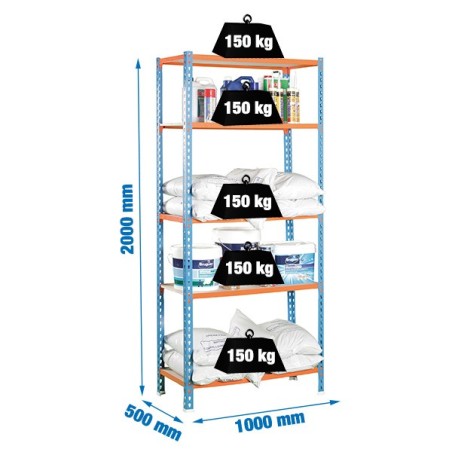 Kit 5 Estant.5/500 200x100x50 Az/naranja