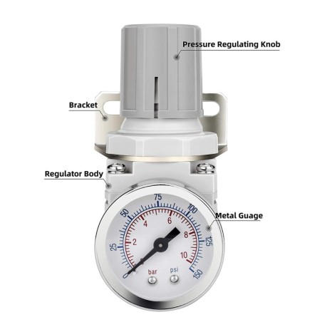 Regulador Paso Aire 1/4 + Manometro