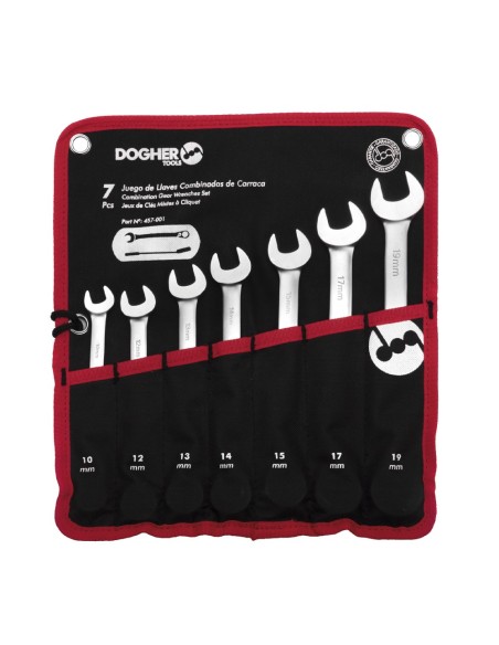 Jgo. Llave Fija Comb. Carraca Rever. 10/19 Nylon