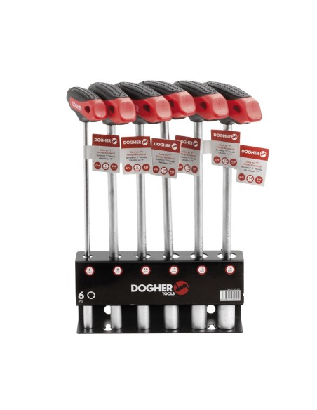 6 LLAVES EN "T" VASO HEXAGONAL