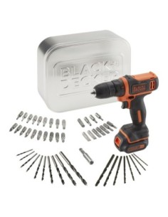 Taladro Atornillador 10,8V con 1 bater├¡a 1,5Ah de Litio, 50 accesorios, cargador y caja met├ílica 2