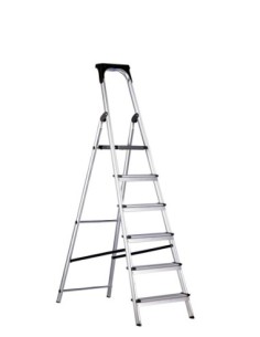 Escalera doméstica de aluminio con bandeja portaherramientas - Casa Plus