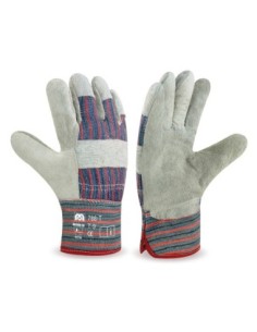 788TA Guante tipo americano mixto de serraje vacuno/lona Económico.