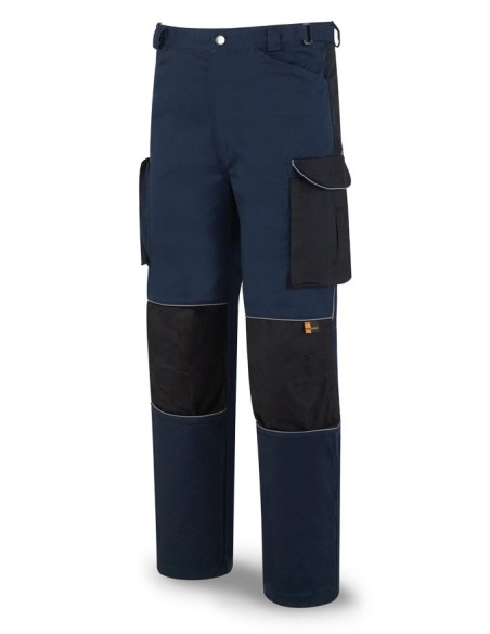 588PTAMNE Pantalón FIRST LINE azul marino/negro poliéster/algodón 245 gr. Multibolsillos