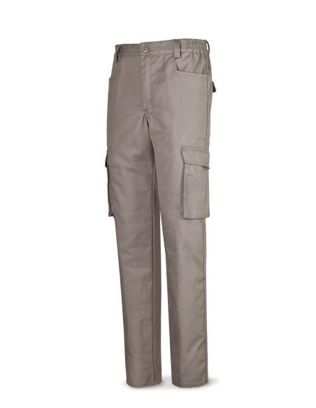 488PTTOPG Pantalón gris poliester/algodón de 245 g. Multibolsillo