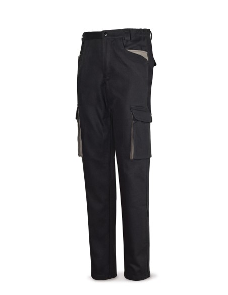 488PSUPTOPNE Pantalón negro en Algodón de 270 g. Multibolsillos
