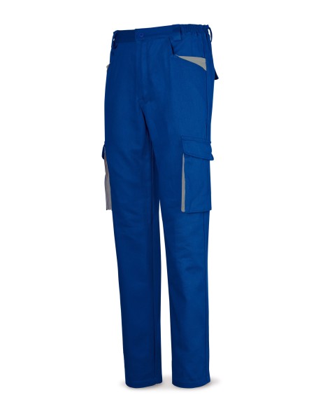 488PSUPTOPAZ Pantalón azulina en Algodón de 270 g. Multibolsillos