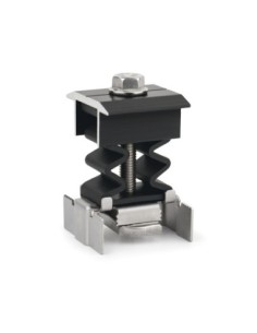 Grapas y galgas para montaje de placas. Grapa fijación rápida. Negra