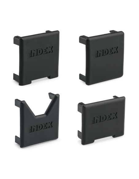 Conectores + Complementos para montaje de estructuras solares. Tapa lateral para perfil solar