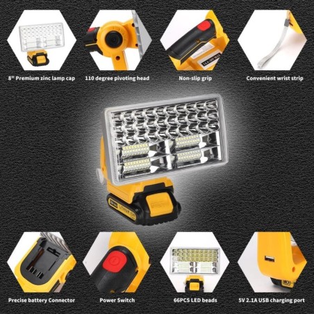 Led  18v Rectangular 33000lm. Dewalt