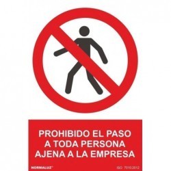 Señal Prohibido Persona Ajena 30x40 Pvc