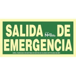 Señal Pvc Salida Emergencia 15x30 Cat.a